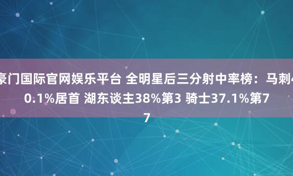 豪门国际官网娱乐平台 全明星后三分射中率榜：马刺40.1%居首 湖东谈主38%第3 骑士37.1%第7