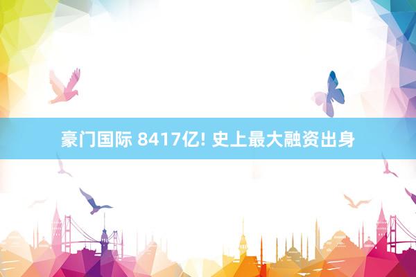 豪门国际 8417亿! 史上最大融资出身