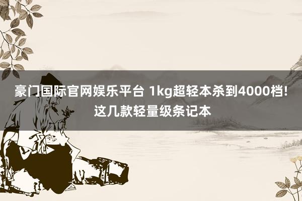 豪门国际官网娱乐平台 1kg超轻本杀到4000档! 这几款轻量级条记本