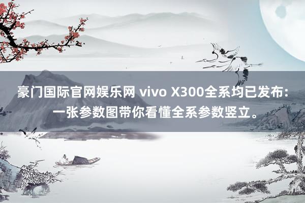 豪门国际官网娱乐网 vivo X300全系均已发布: 一张参数图带你看懂全系参数竖立。