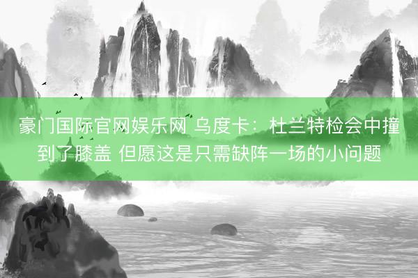 豪门国际官网娱乐网 乌度卡:杜兰特检会中撞到了膝盖 但愿这是只需缺阵一场的小问题