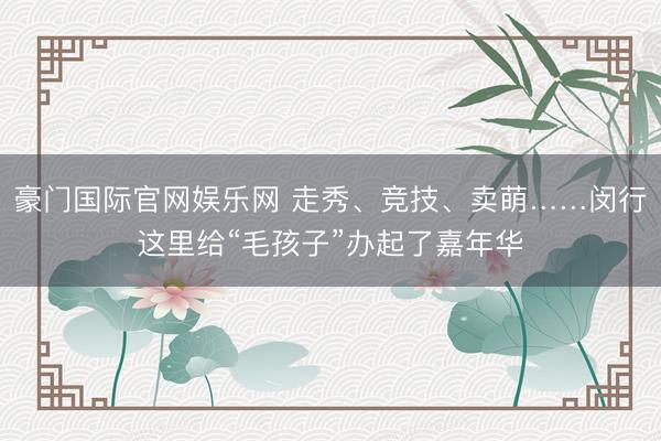 豪门国际官网娱乐网 走秀、竞技、卖萌……闵行这里给“毛孩子”办起了嘉年华