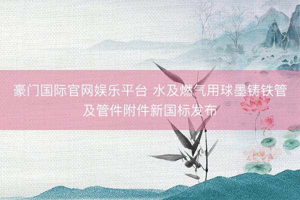 豪门国际官网娱乐平台 水及燃气用球墨铸铁管及管件附件新国标发布
