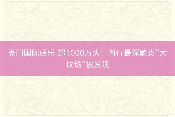 豪门国际娱乐 超1000万头!内行最深鲸类“大坟场”被发现