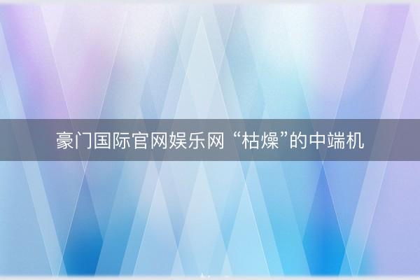 豪门国际官网娱乐网 “枯燥”的中端机